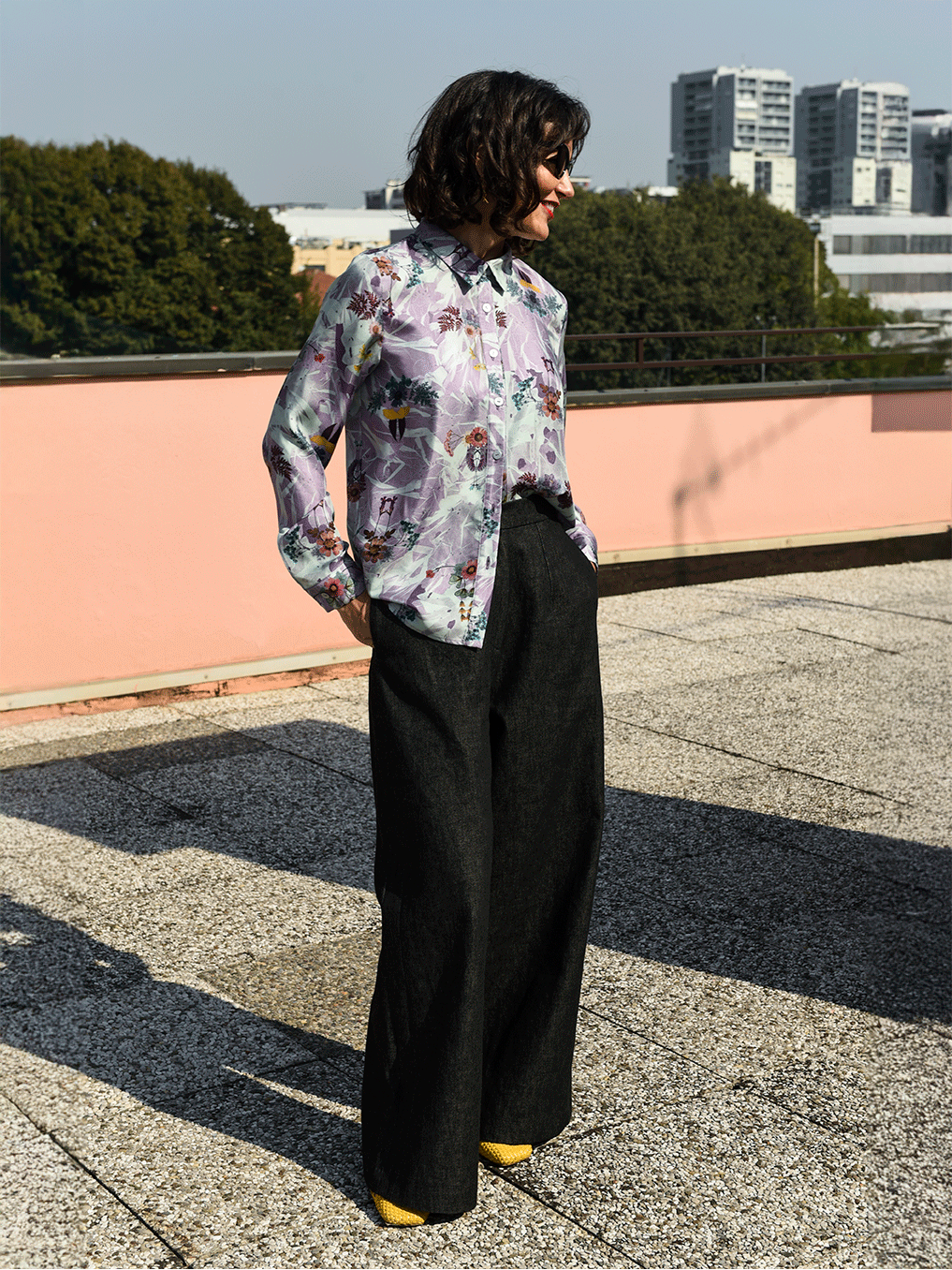 Pantalone palazzo denim