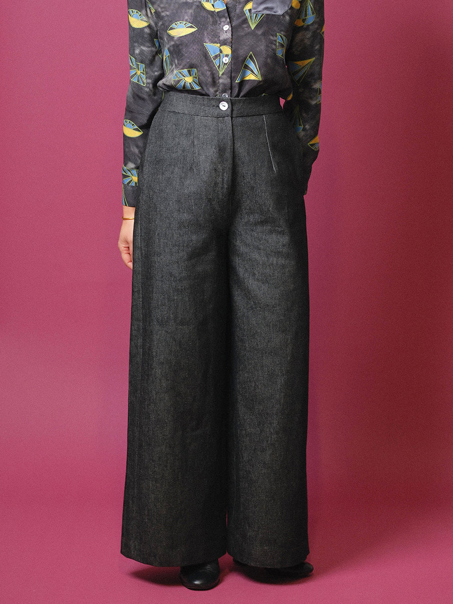 Pantalone palazzo denim