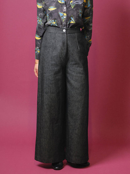 Pantalone palazzo denim