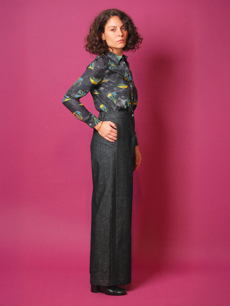 Pantalone palazzo denim