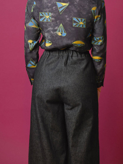 Pantalone palazzo denim