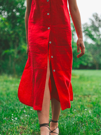 Abito midi fragola