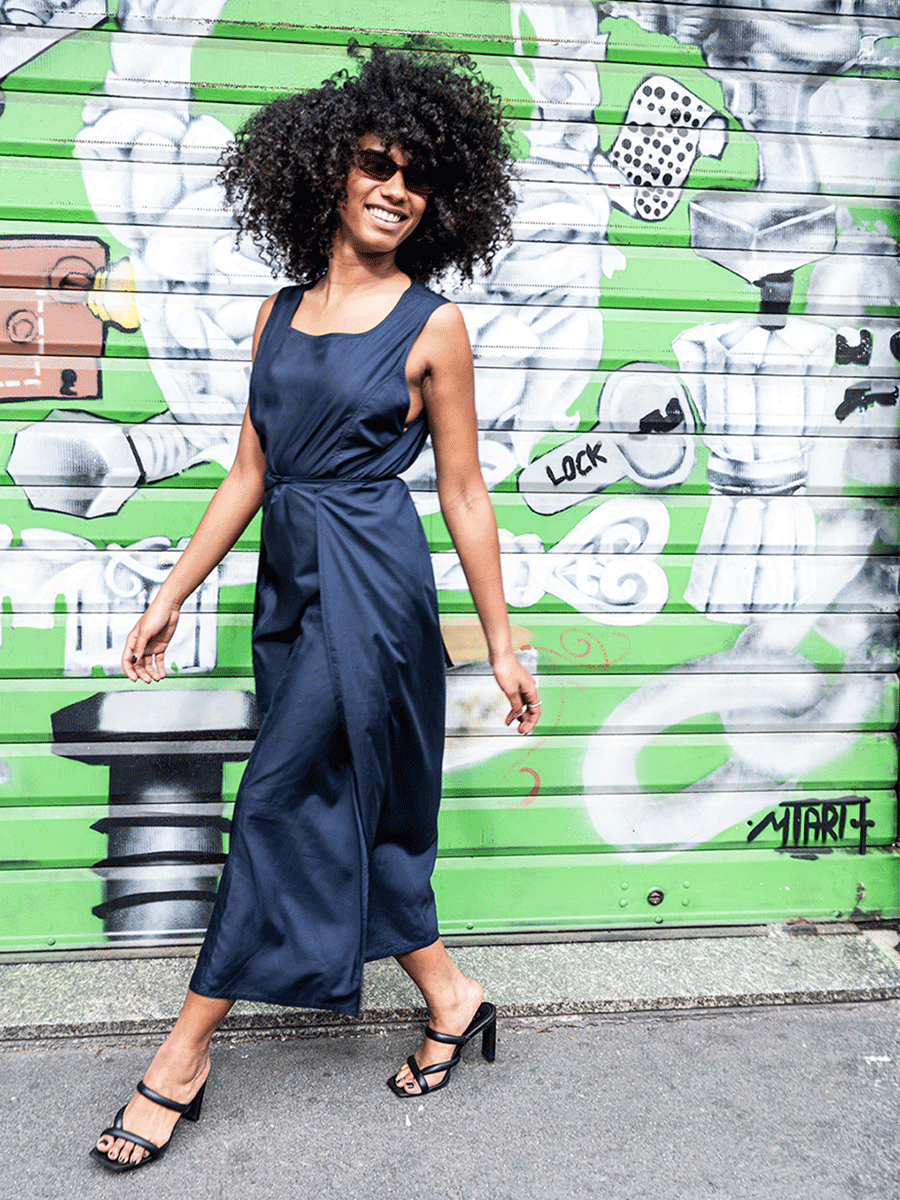 Abito wrap navy