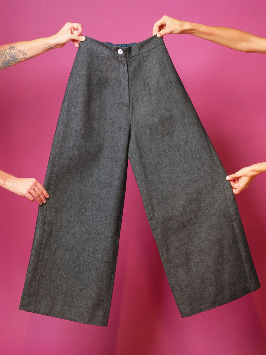 Pantalone palazzo denim