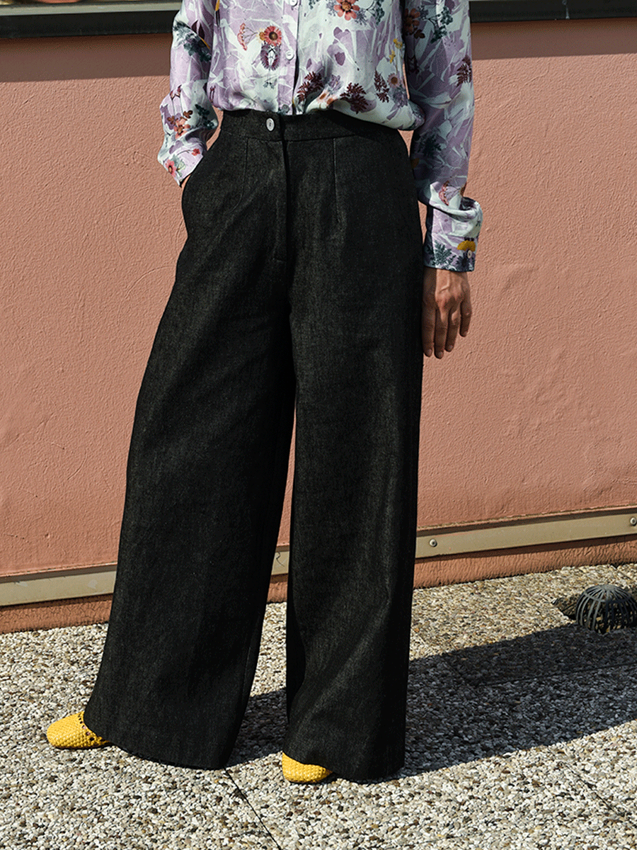 Pantalone palazzo denim