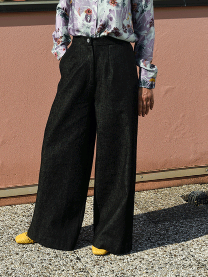 Pantalone palazzo denim