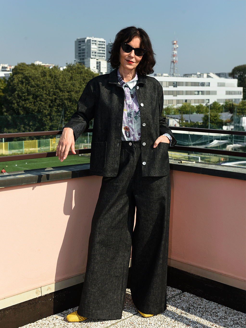 Pantalone palazzo denim